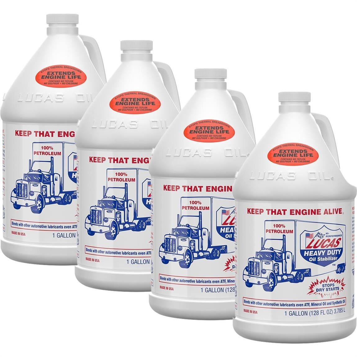 4 PACK- LUCAS OIL 10002 Heavy Duty Oil Stabilizer; Gallon-SALE
