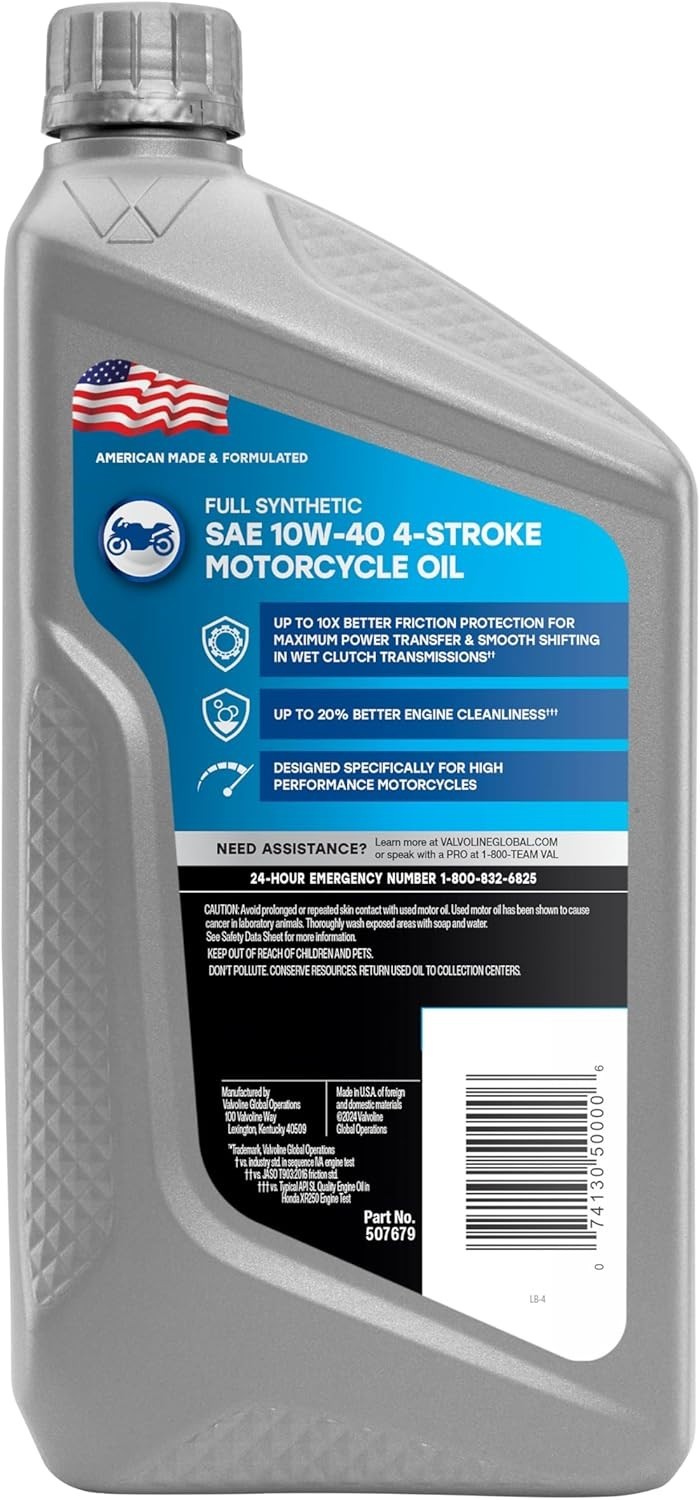 10W-40 Full Synthetic Motorcycle Oil – Superior Performance & Protection