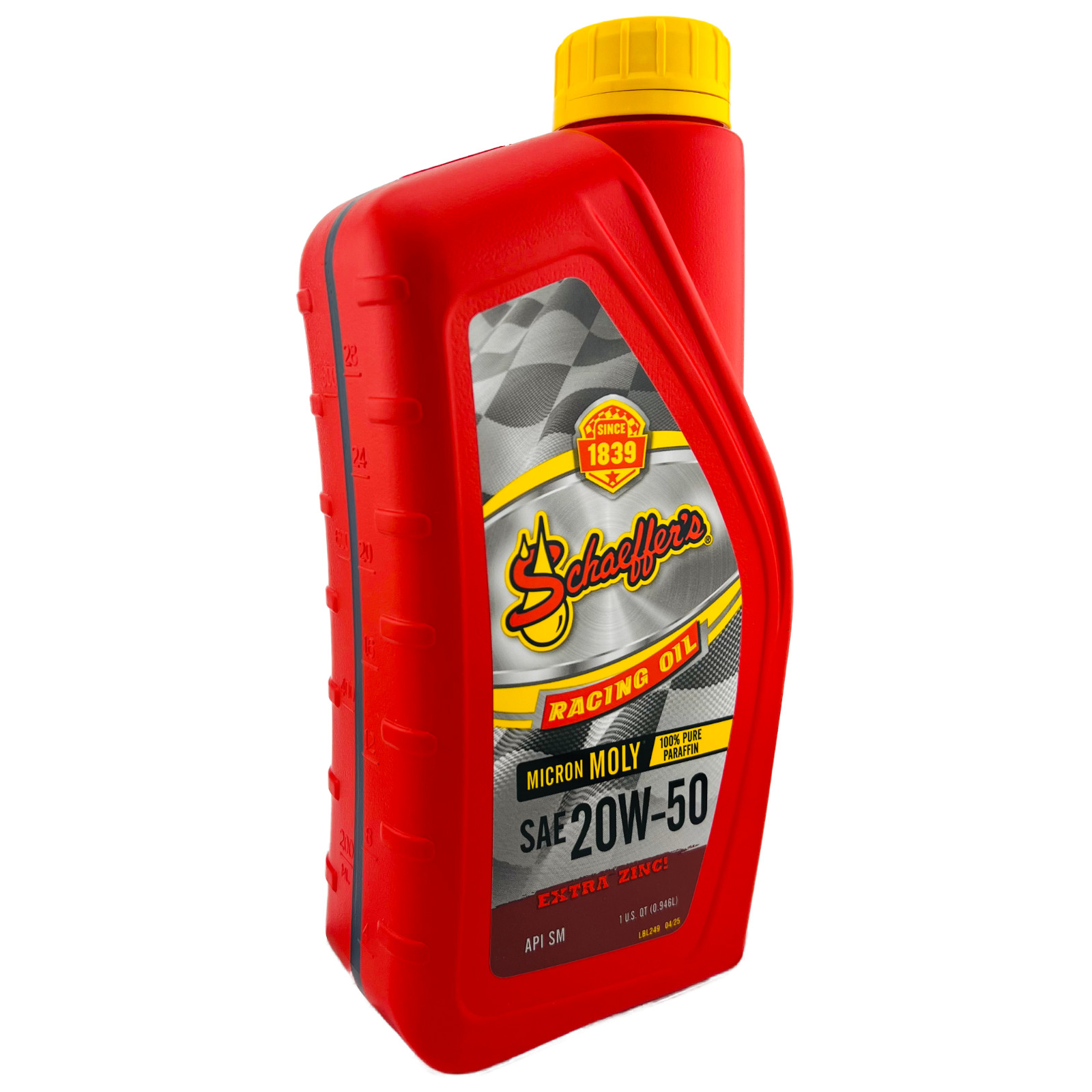 Schaeffer’s 0191-012 Micron Moly 20W-50 High Zinc Racing Oil, 1 Qt. – 8 Pack