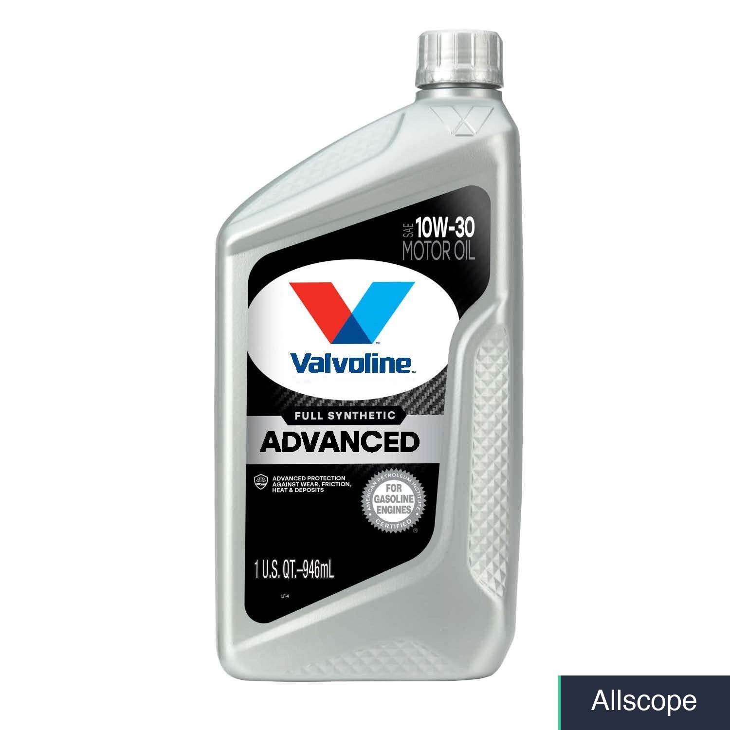 Valvoline Advanced Full Synthetic SAE 10W-30 Motor Oil 1 QT, Case of 6 (Pack of