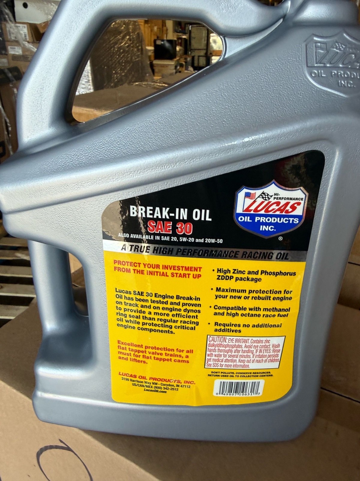 Lucas Oil High Zinc SAE 30 Engine Break-In Oil 5 Qt High Performance Racing