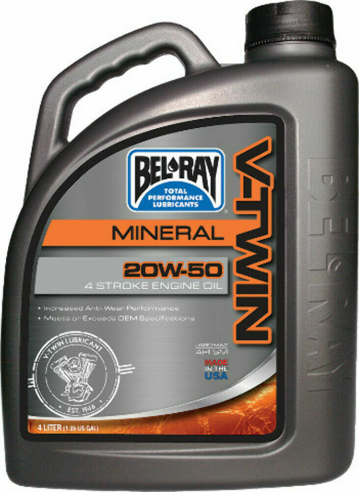 Bel-Ray 96905-BT4 V-Twin Mineral Engine Oil 20W-50 4 Liter