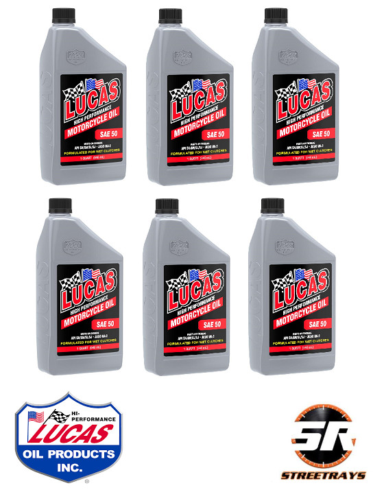 Lucas Oil High Performance SAE 50 WT Motorcycle Oil 1 qt 10712 – Full Case Qty 6