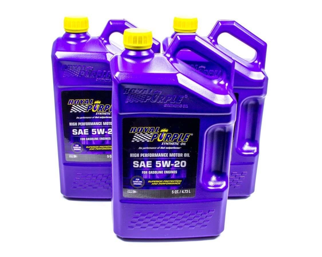 Royal Purple 53520, Set of 3 5W20 Multi-Grade Sae Oil 3X5-Qt Bottles Performance