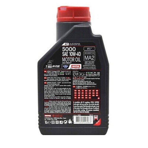 Motul 5000 SAE 10w40 Semi-Synthetic 1 Liter 4 Stroke Motorcycle Scooter Quad Engine Oil