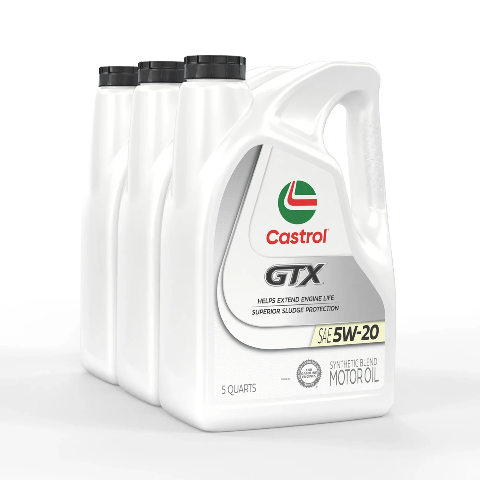 2 Packs Castrol GTX 5W-20 Synthetic Blend Motor Oil, 5 Quarts