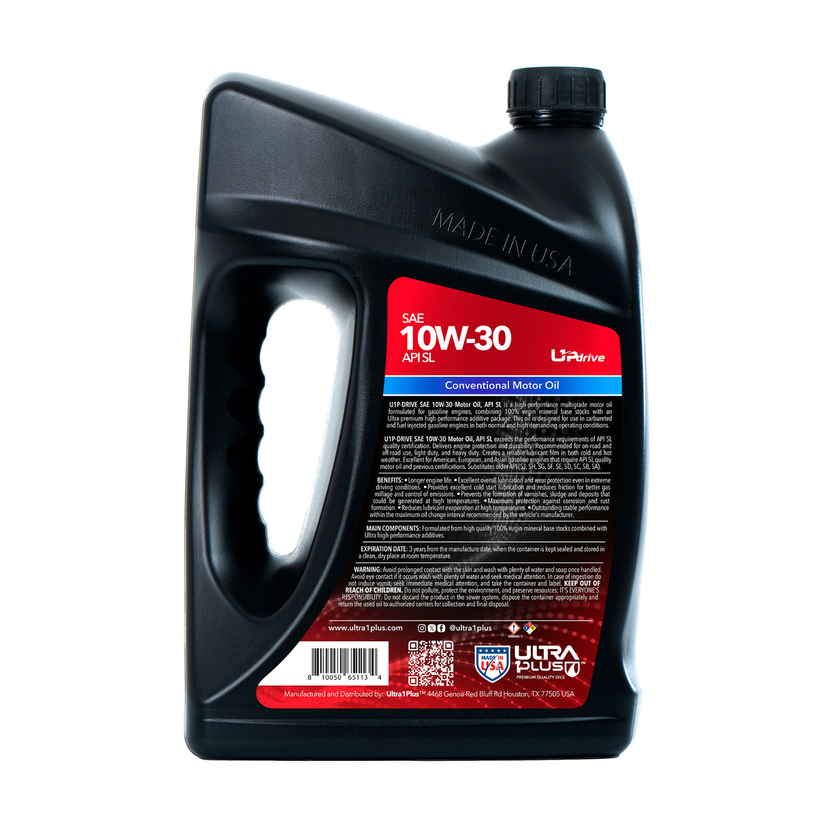Ultra1Plus SAE 10W-30 Conventional Motor Oil API SL (US Gallon – 4 QTS)