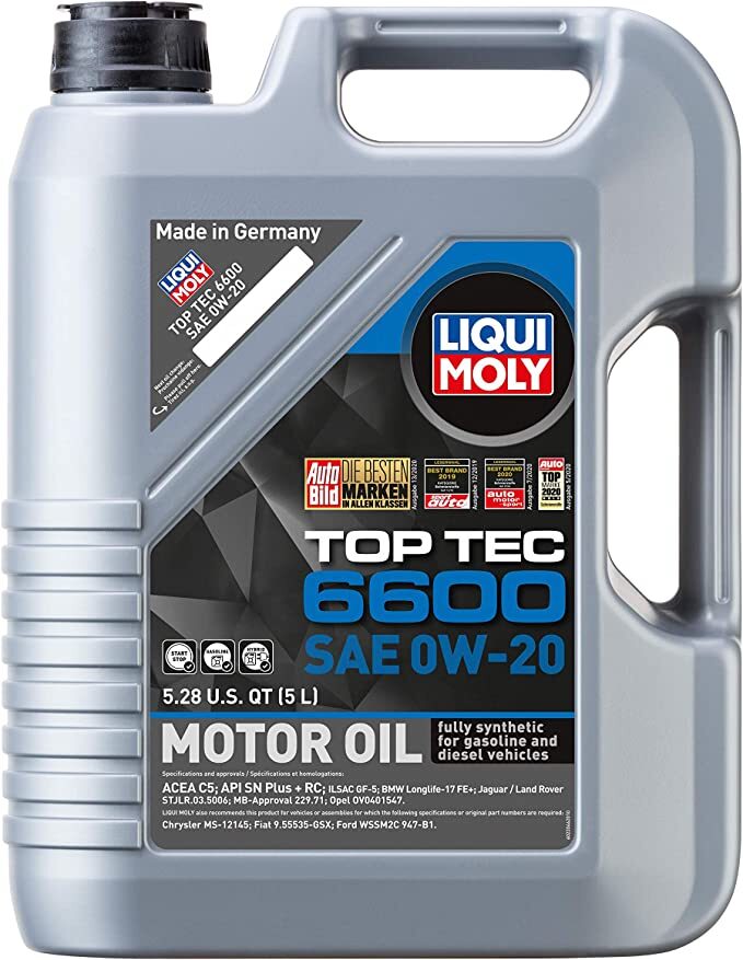 ★ 7 Liqui Moly 0W-20 Top Tec 6600 Synthetic Engine Oil 22044 BMW Longlife-17FE+
