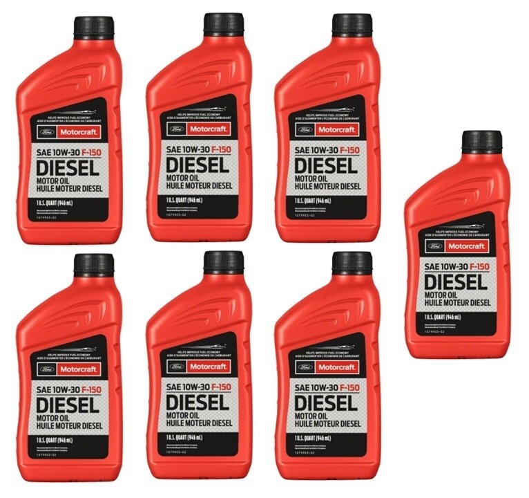 7x Motorcraft SAE 10W-30 Motor Diesel Oil for 2018+ F150 V6 3.0 Power Stroke