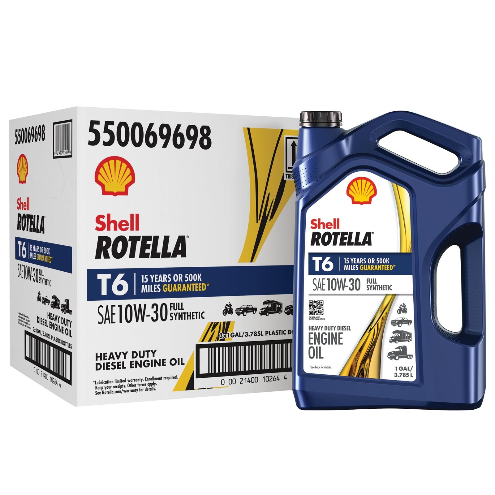 Full Synthetic 10W-30 Diesel Engine Oil – 1 Gallon (3 Pack) – High Performance,