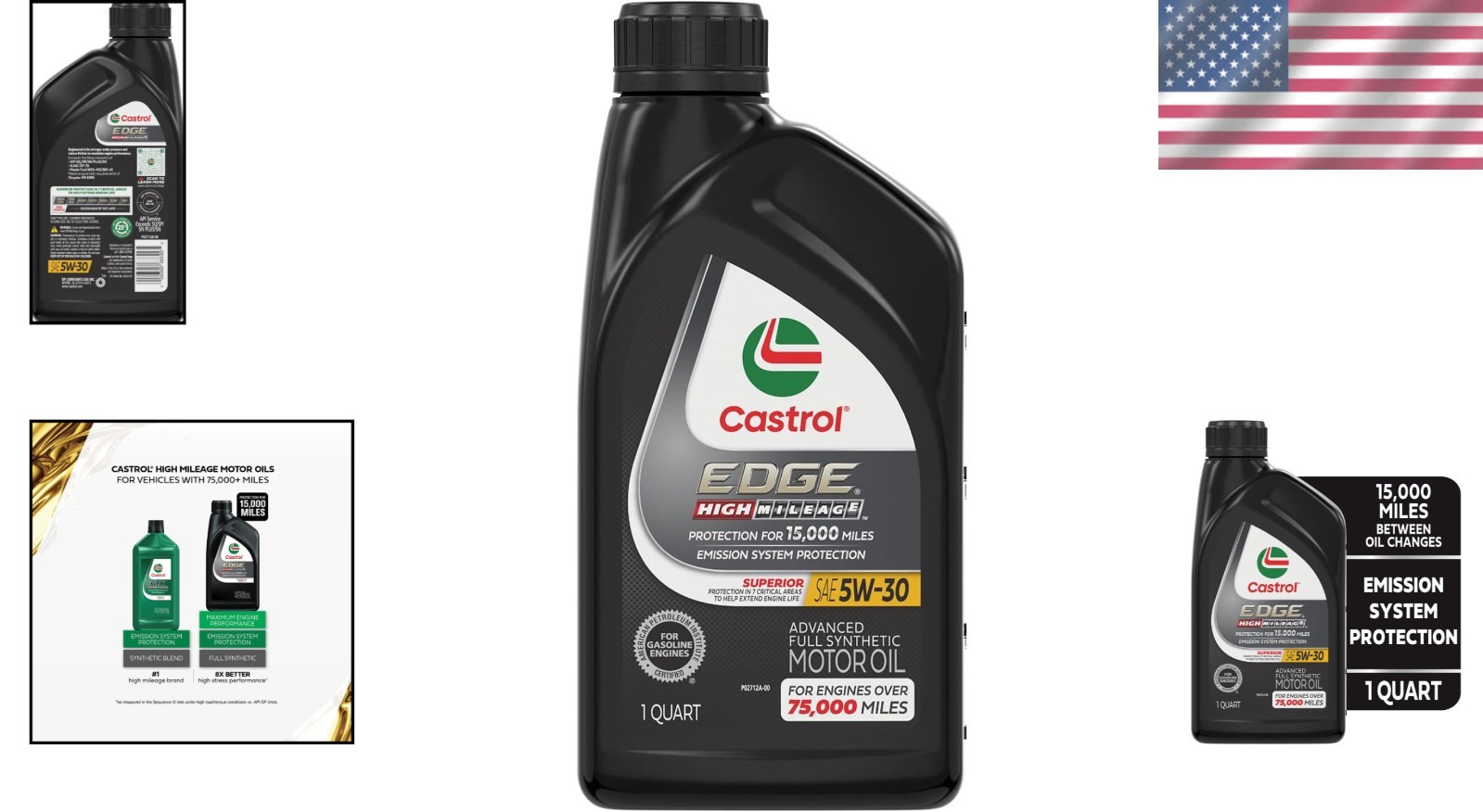 Edge High Mileage 5W-30 Full Synthetic Motor Oil – 32 Fl Oz for Peak Performance