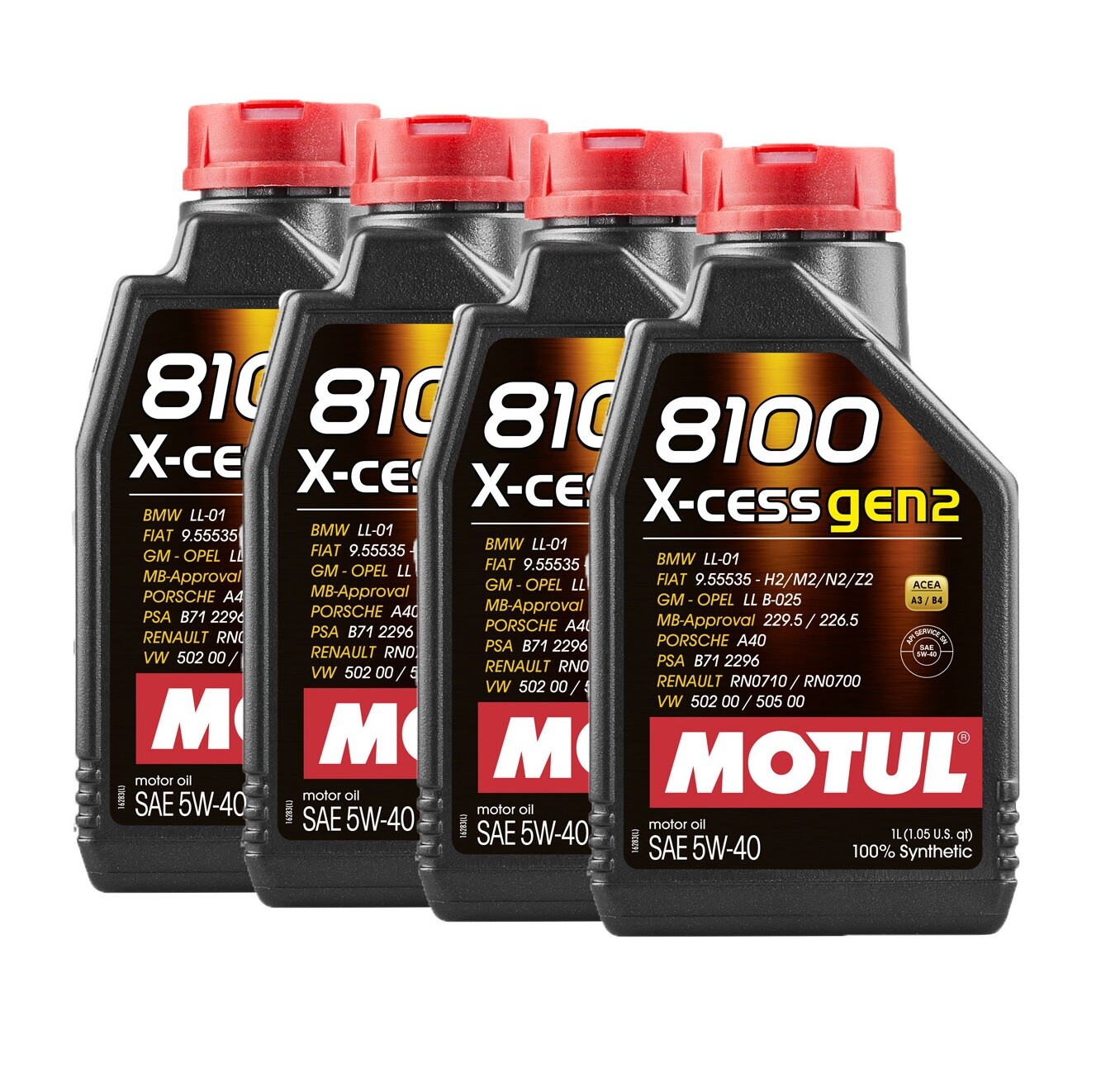 4L Engine Oil Auto Motul 8100 X-Cess 5W-40 Gen2 100% Synthetic ACEA A3/B4
