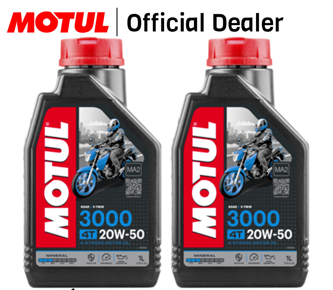 2 Litri Olio Motore Moto MOTUL 3000 20W50 Minerale API SL/SG/SH/SJ MA2 Harley D