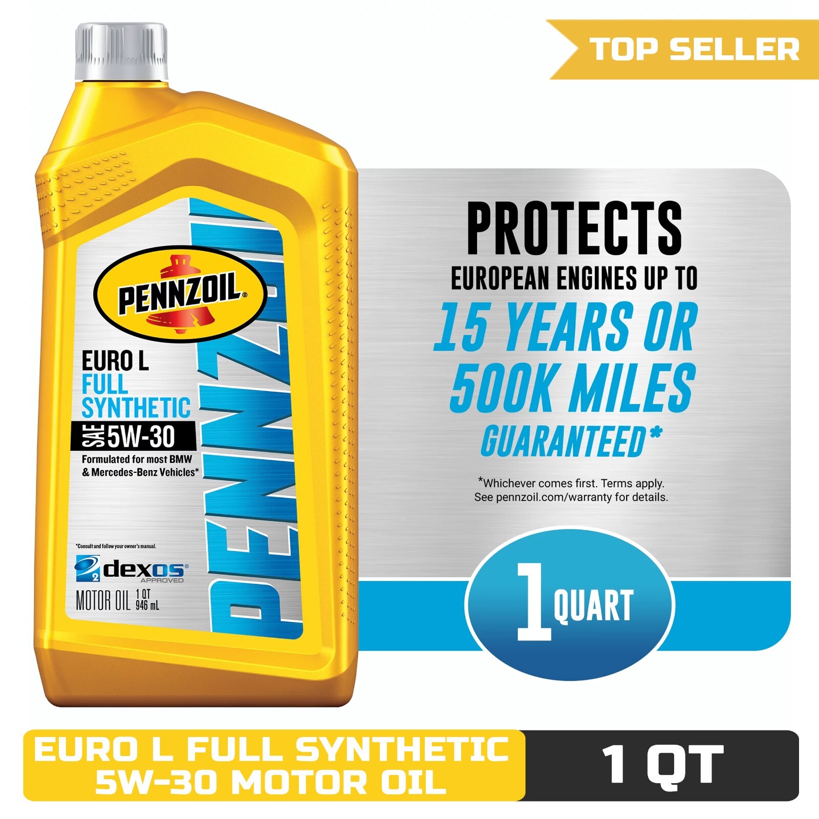 Pennzoil Platinum Euro L Full Synthetic 5W-30 Motor Oil, 1 Quart