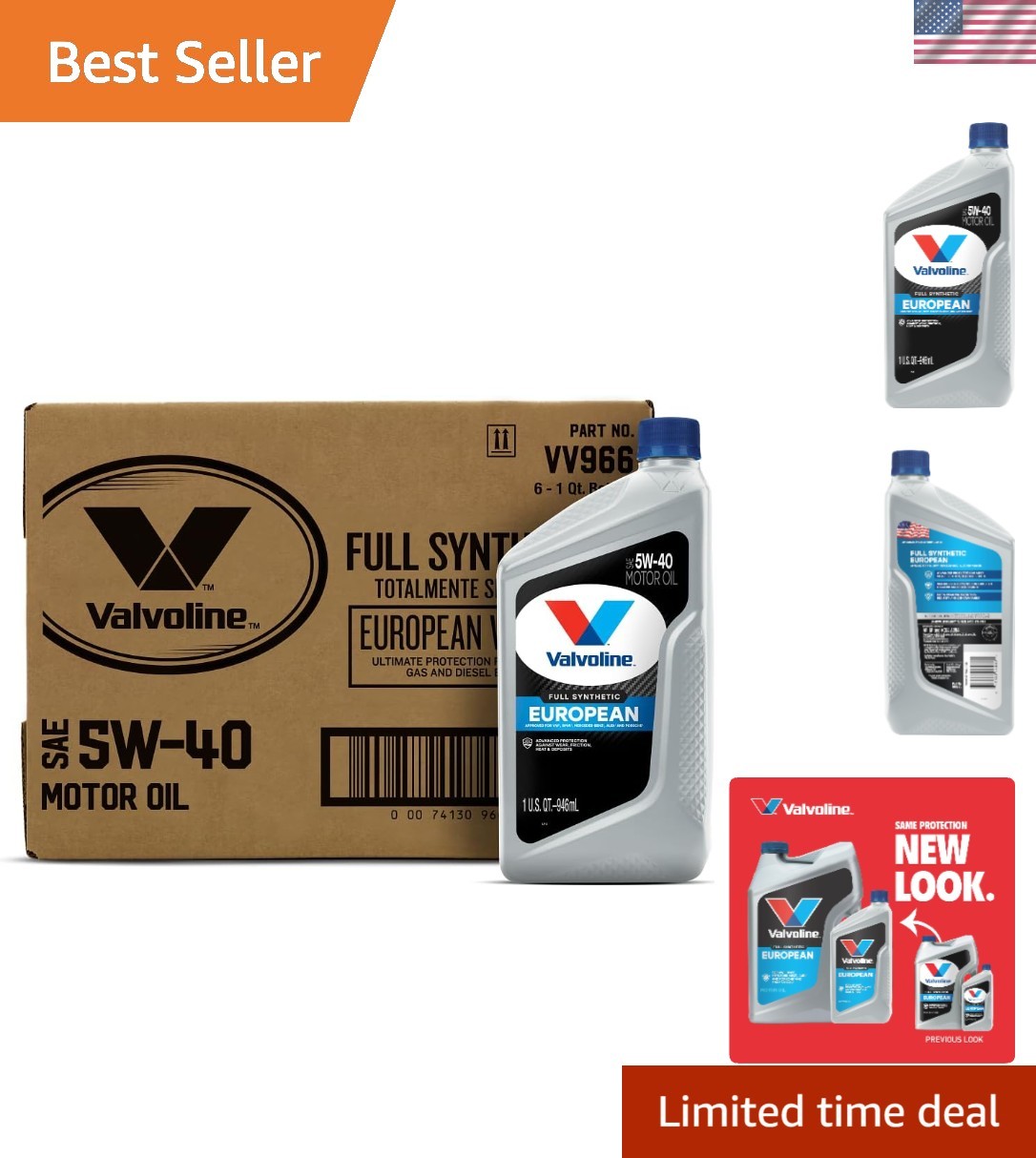 American Made Full Synthetic Motor Oil 5W-40 – 6 Count for European Vehicles