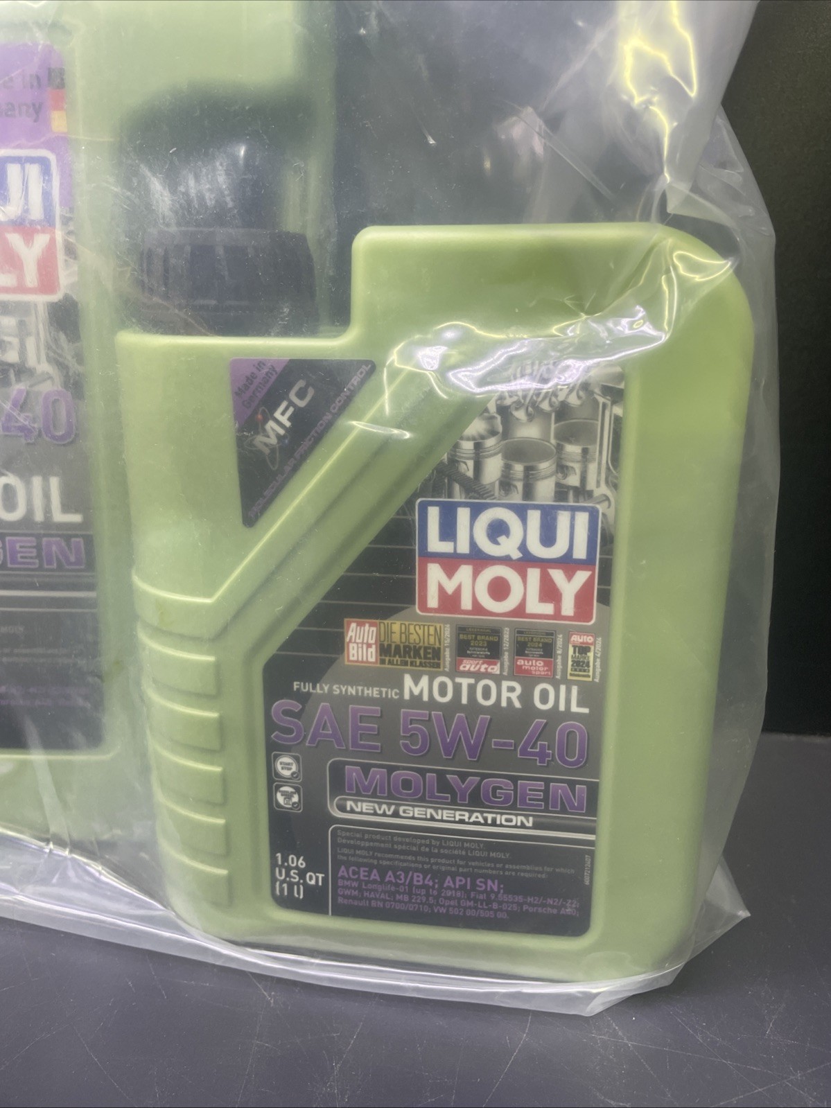 NEW SEALED LiquiMoly MOLYGEN Fully Synthetic Motor Oil SAE 5W-40 6 Liters Quarts