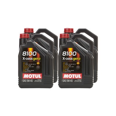 Motul 110905, 8100 X-Cess Gen2 5W40 Synthetic Motor Oil 5 L Set of 4