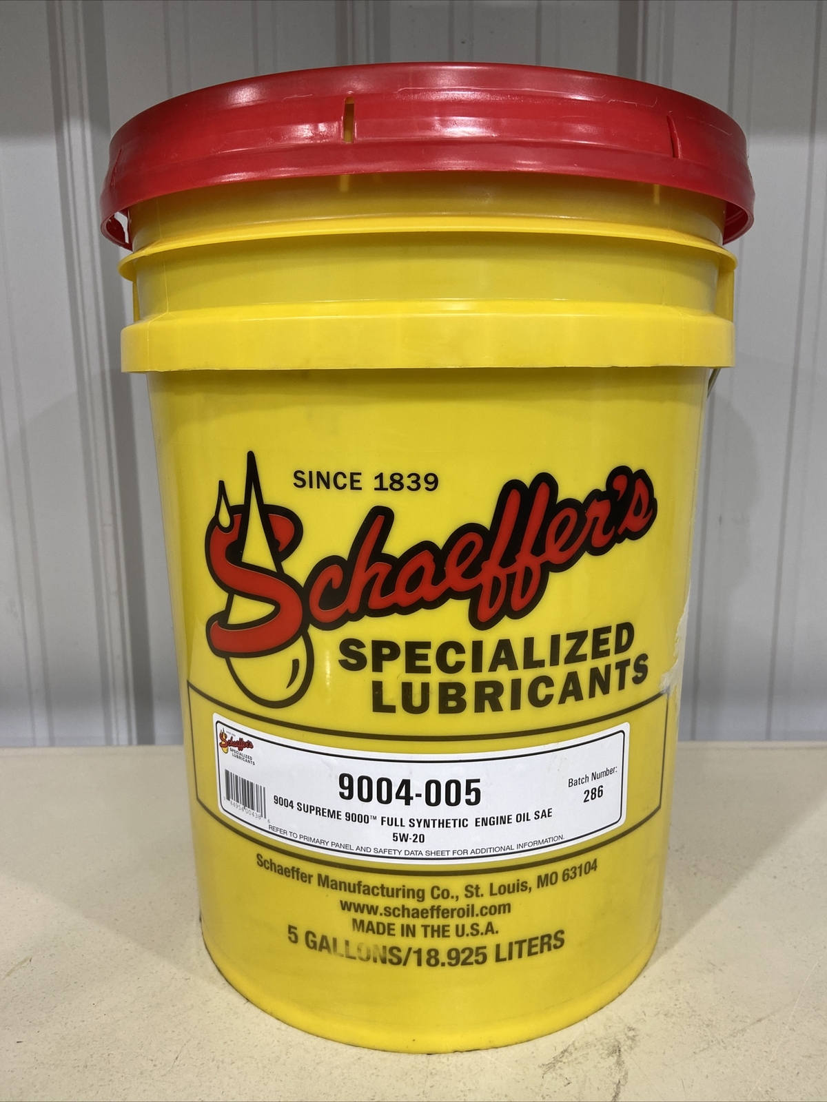 Schaeffer’s 5W-20 9004 Full Synthetic Engine Oil 5 Gallon Bucket