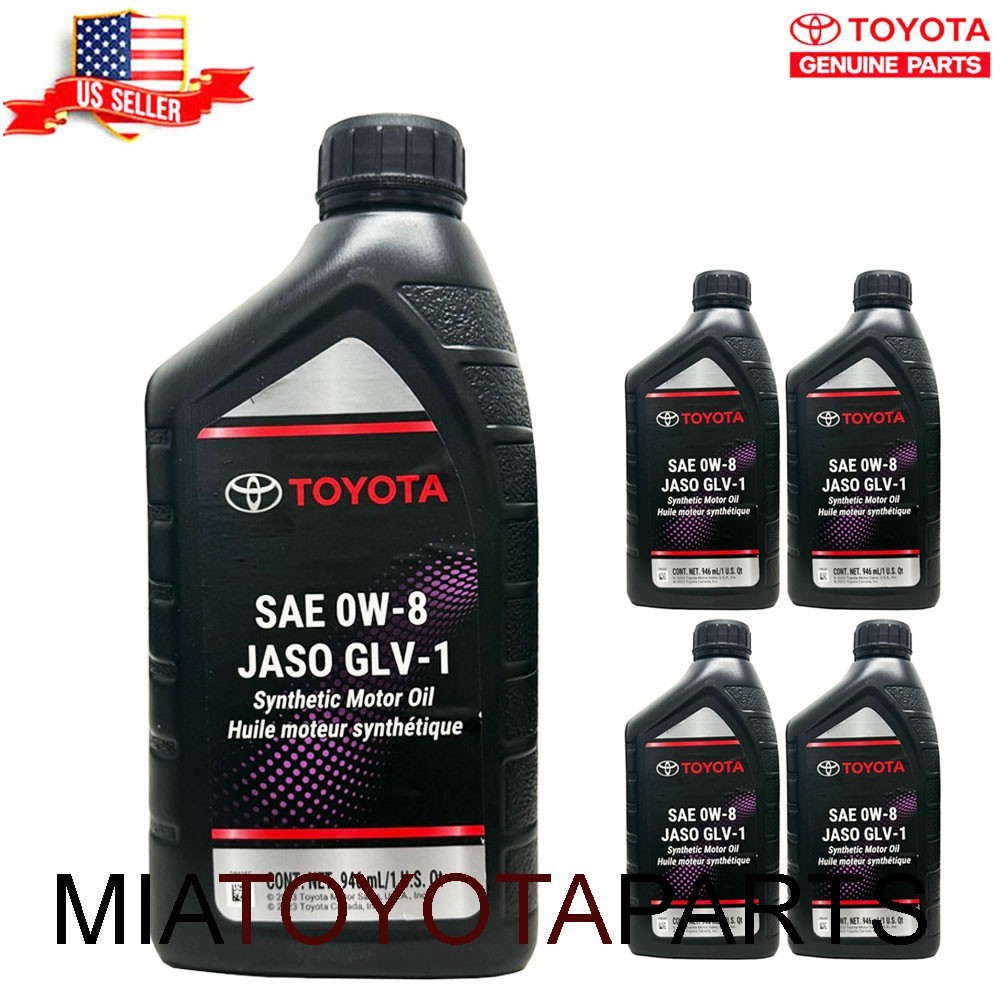 5 Toyota Lexus SAE 0W-8 JASO GLV-1 Synthetic Motor Oil 00279-08QTE-01