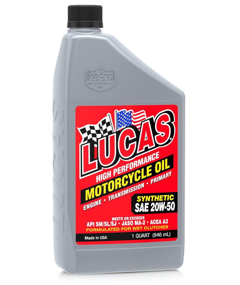 Lucas Oil High Performance Synthetic Motorcycle Oil SAE 20W-50 10702