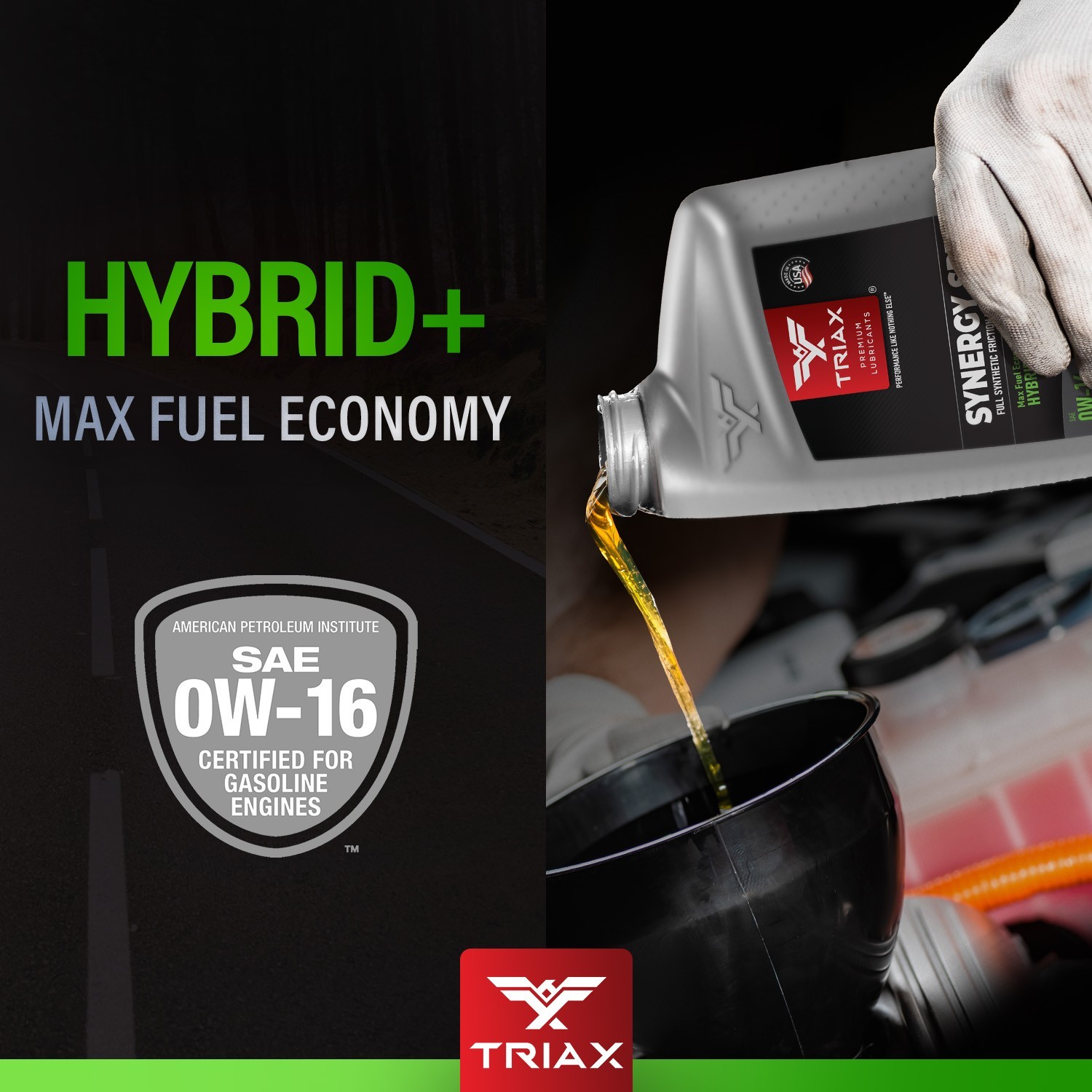 TRIAX Synergy SRT 0W-16, Full Synthetic Engine Oil (1 Quart – 6 Pack)