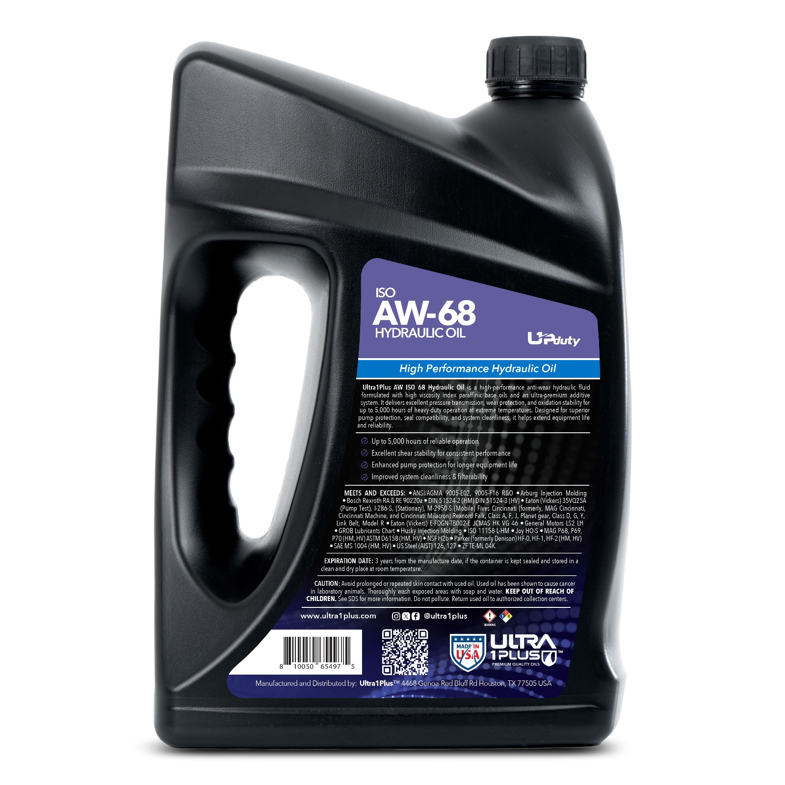 Ultra1Plus AW ISO 68 AW Hydraulic Oil (US Gal – 4 QTS)