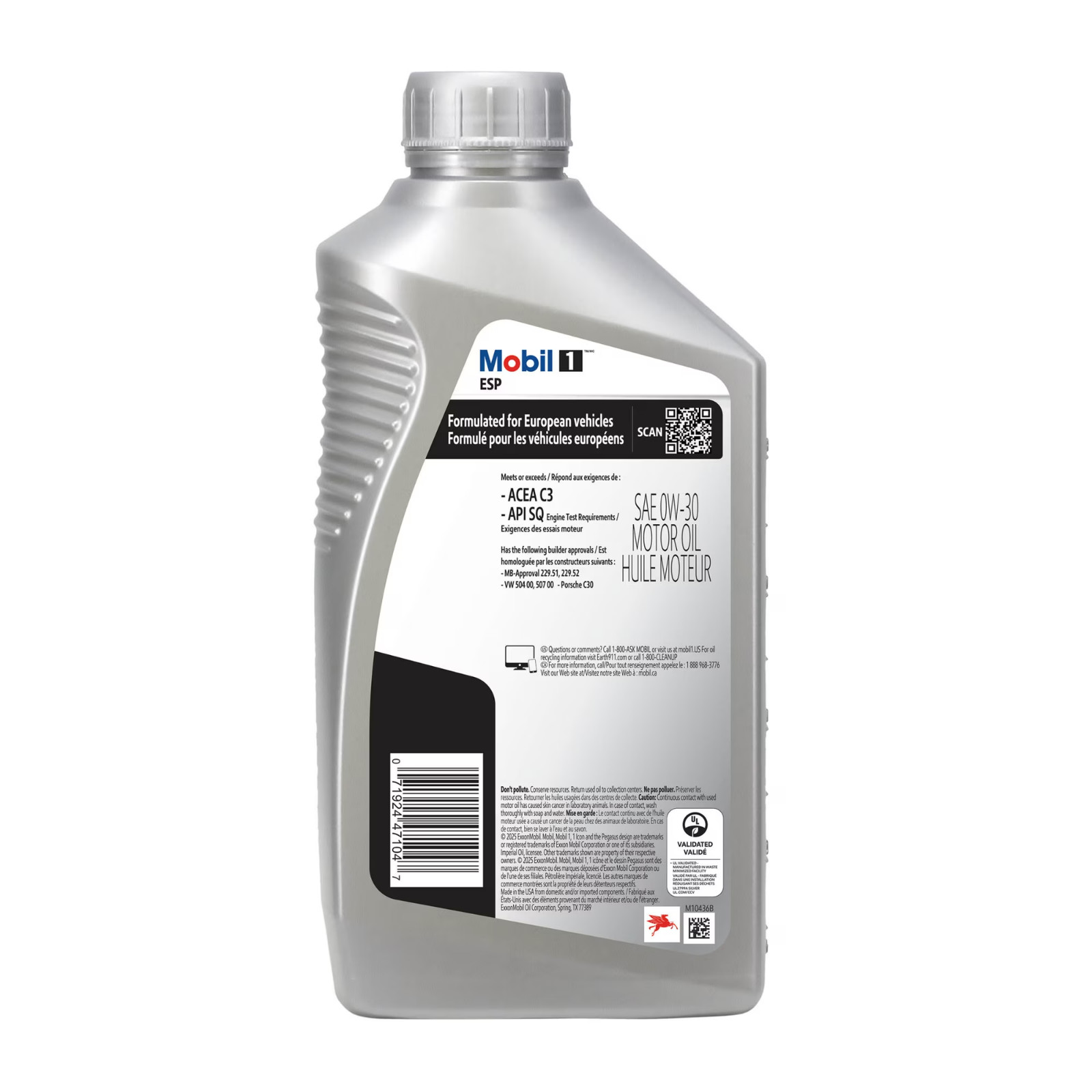 Mobil 1 ESP Full Synthetic Motor Oil 0W-30, 1 Quart- Free Shipping USA