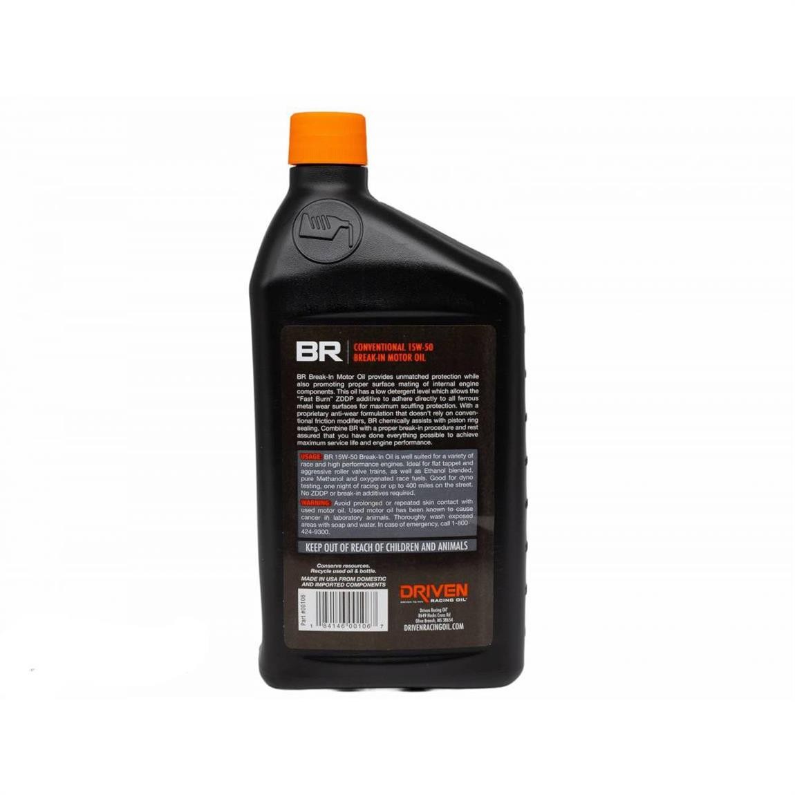 Driven Racing Oil 00107 BR Conventional 15W50 Break-In Oil, 12 Quarts