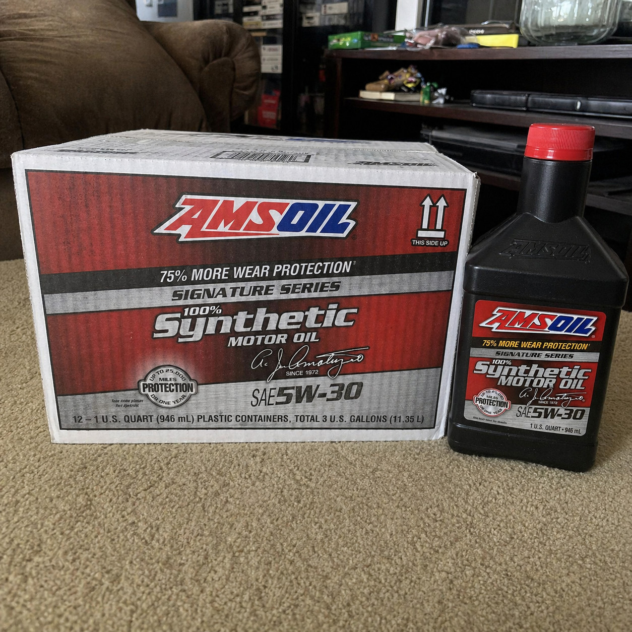 AMSOIL 5w-30 Signature Series Synthetic Motor OIL (1 Case, 12 quarts)