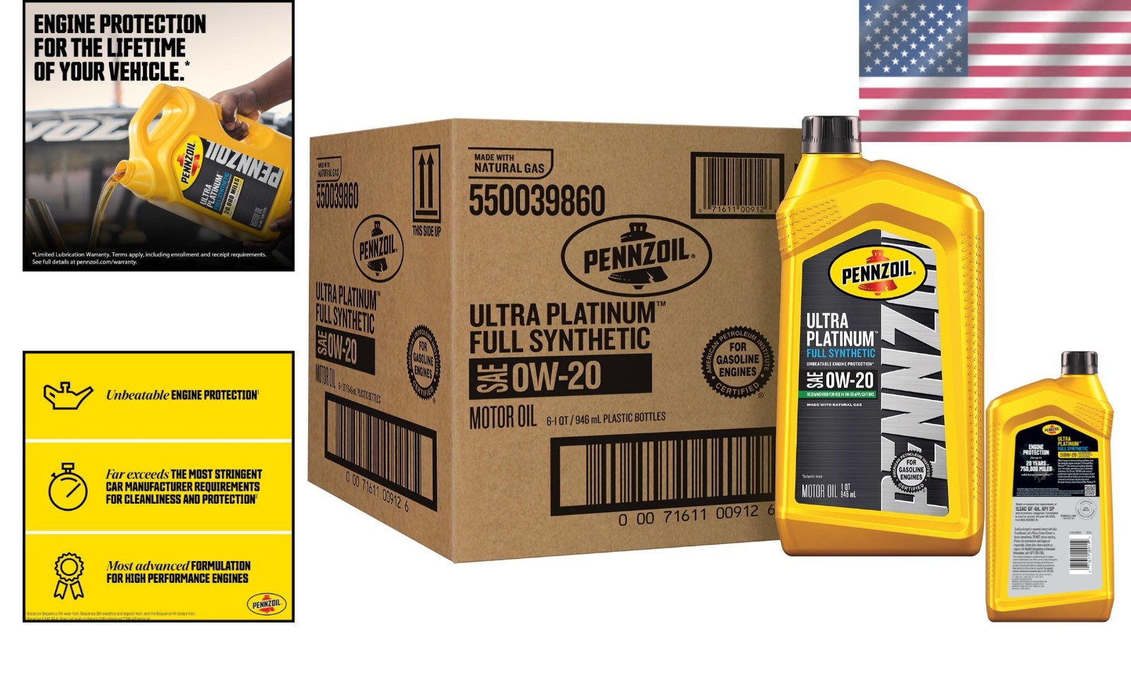 Advanced Formula 0W-20 Synthetic Motor Oil – 6 Bottles