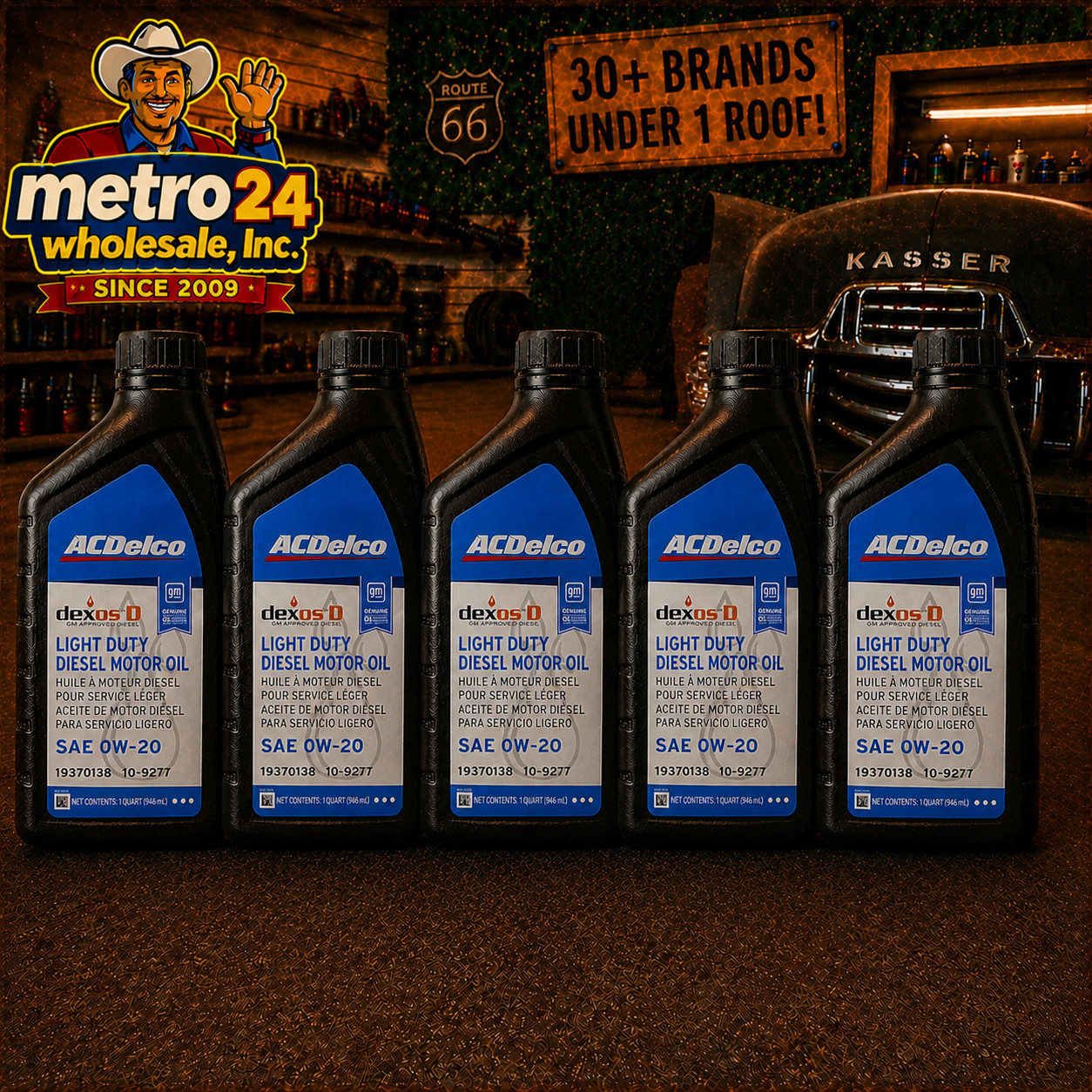 (5) AC DELCO LIGHT DIESEL MOTOR OIL DURAMAX SAE 0W-20 DEXOS D 19370138 10-9277