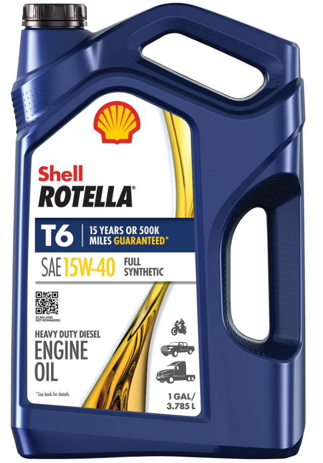 Shell Rotella T6 Full Synthetic 15W-40 Diesel Engine Oil, 1 Gallon