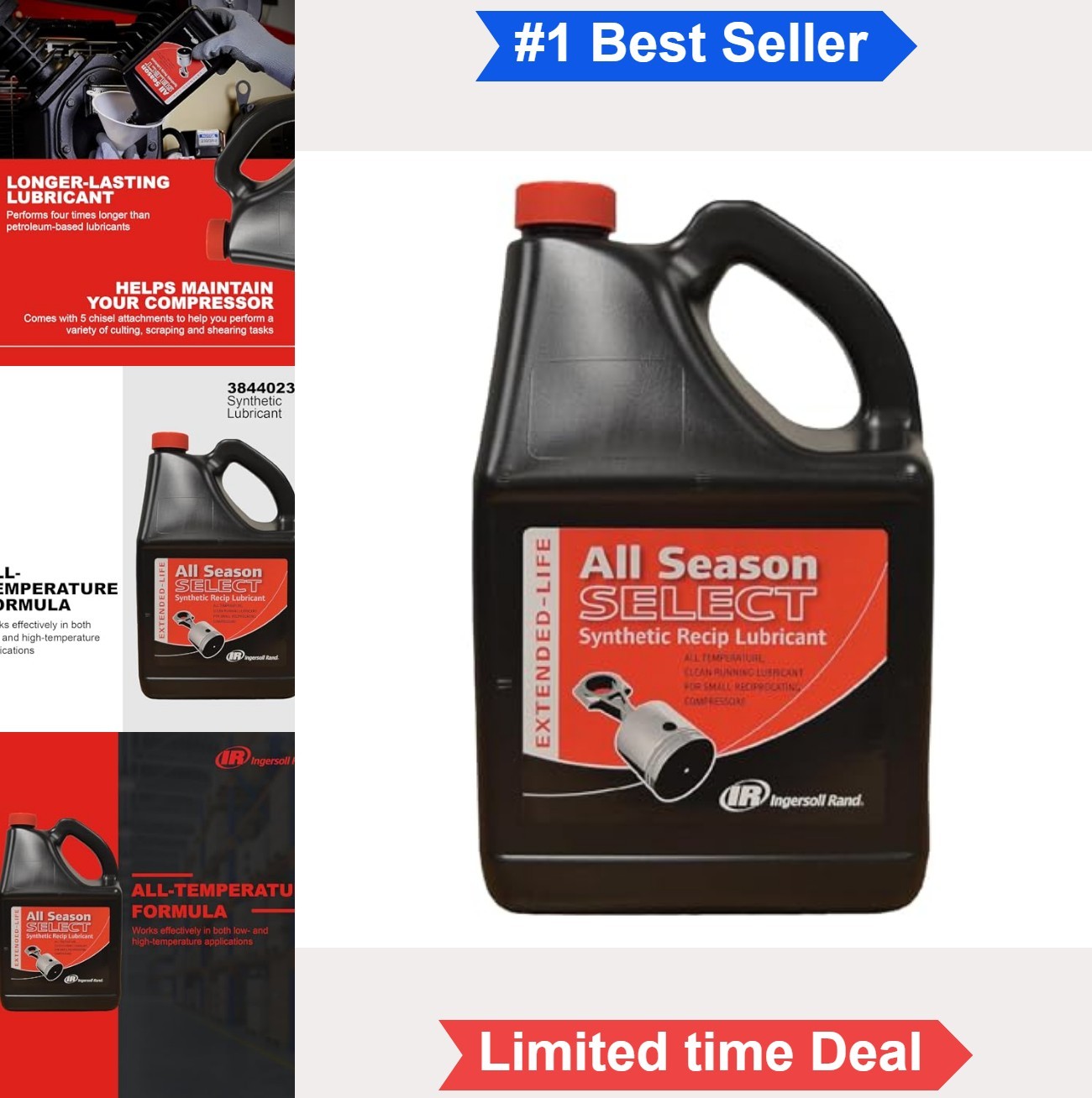 Synthetic Air Compressor Oil 5 Liter All Season Select Lubricant Bottle