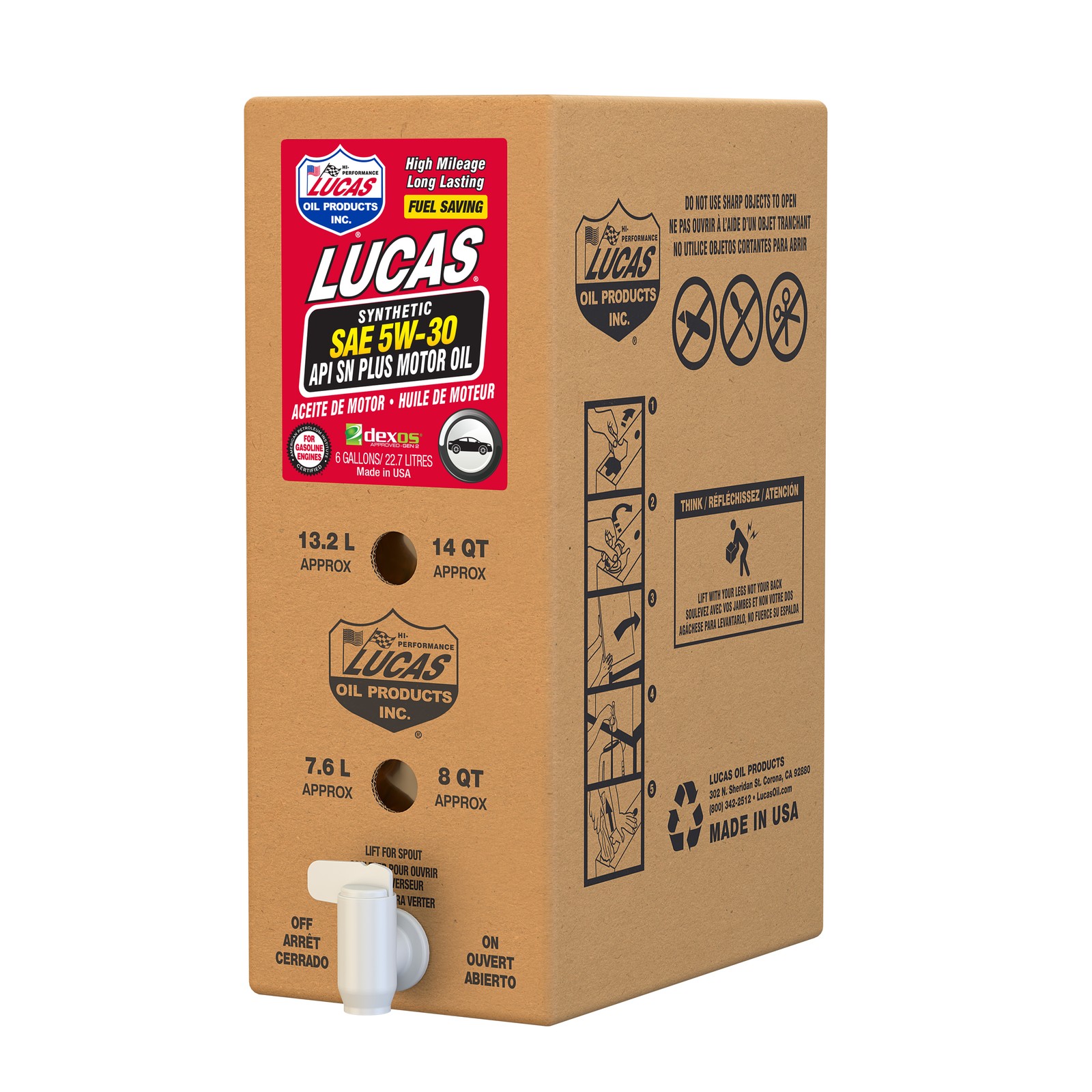 Lucas Oil 18005 Synthetic SAE 5W-30 API SN Plus Motor Oil