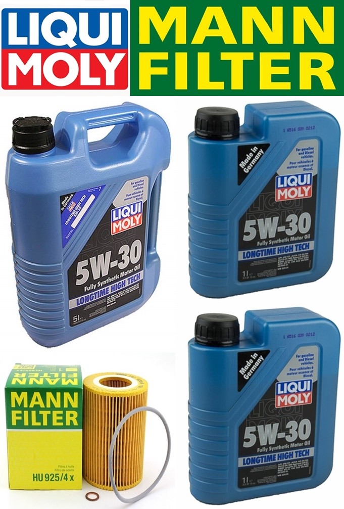 BMW E36/E39/E46/E83 96-06 Oil Change Kit w/LIQUIMOLY 5W-30+MANN Filter HU925/4x