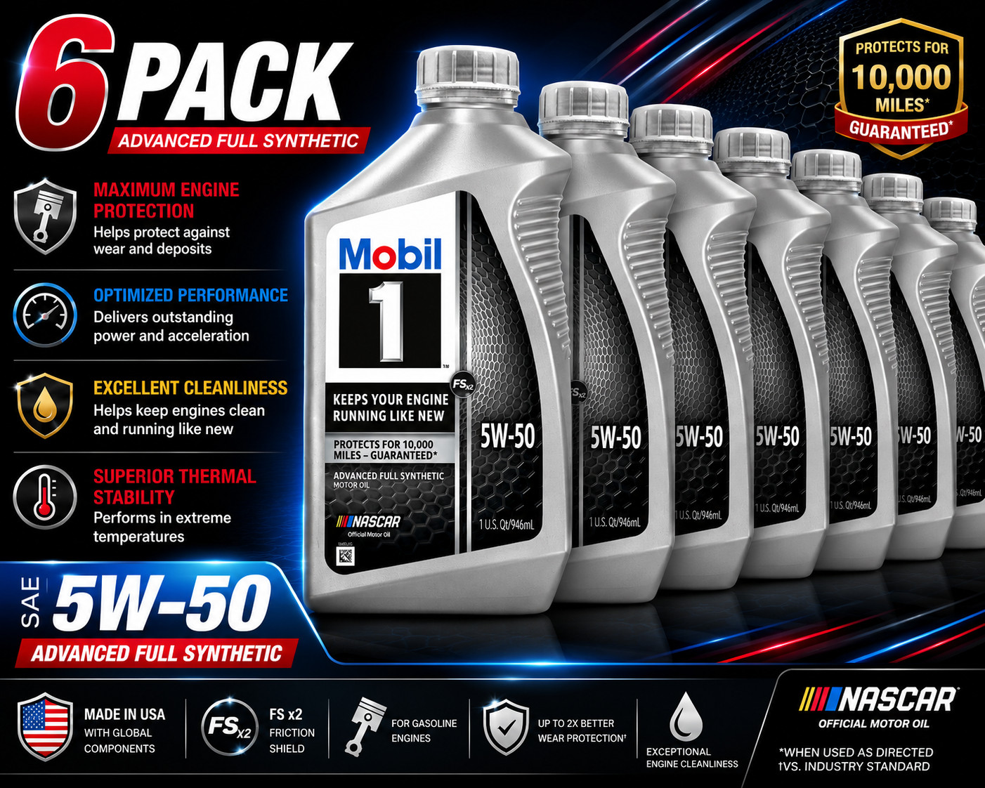 6 Pack Valvoline Extended Protection 5W-30 Full Synthetic Motor Oil 5 Qt