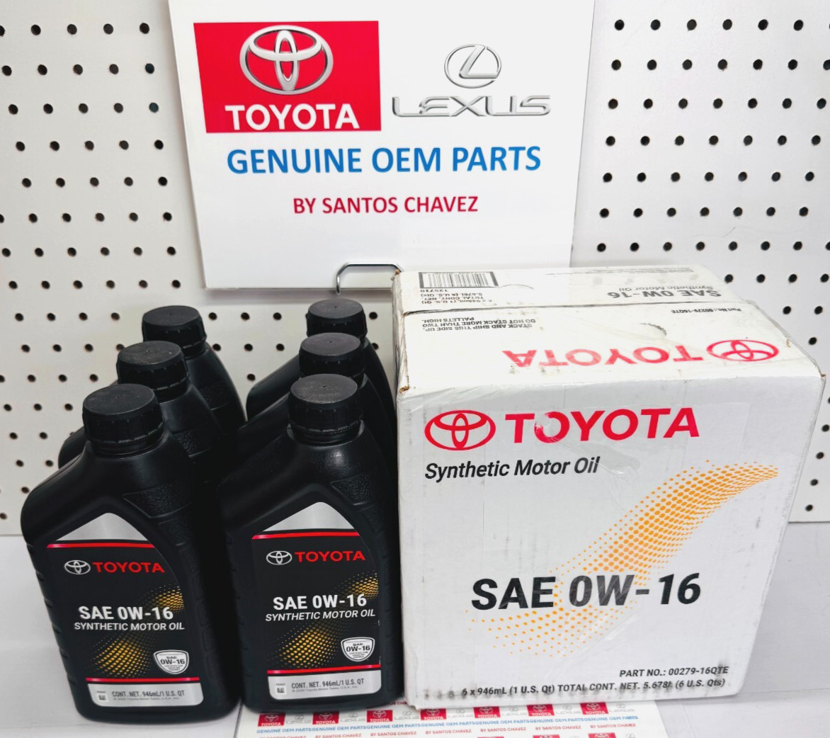 Toyota/Lexus 6 Quart SAE 0W-16 Synthetic Motor Oil GENUINE OEM PART 00279-16QTE