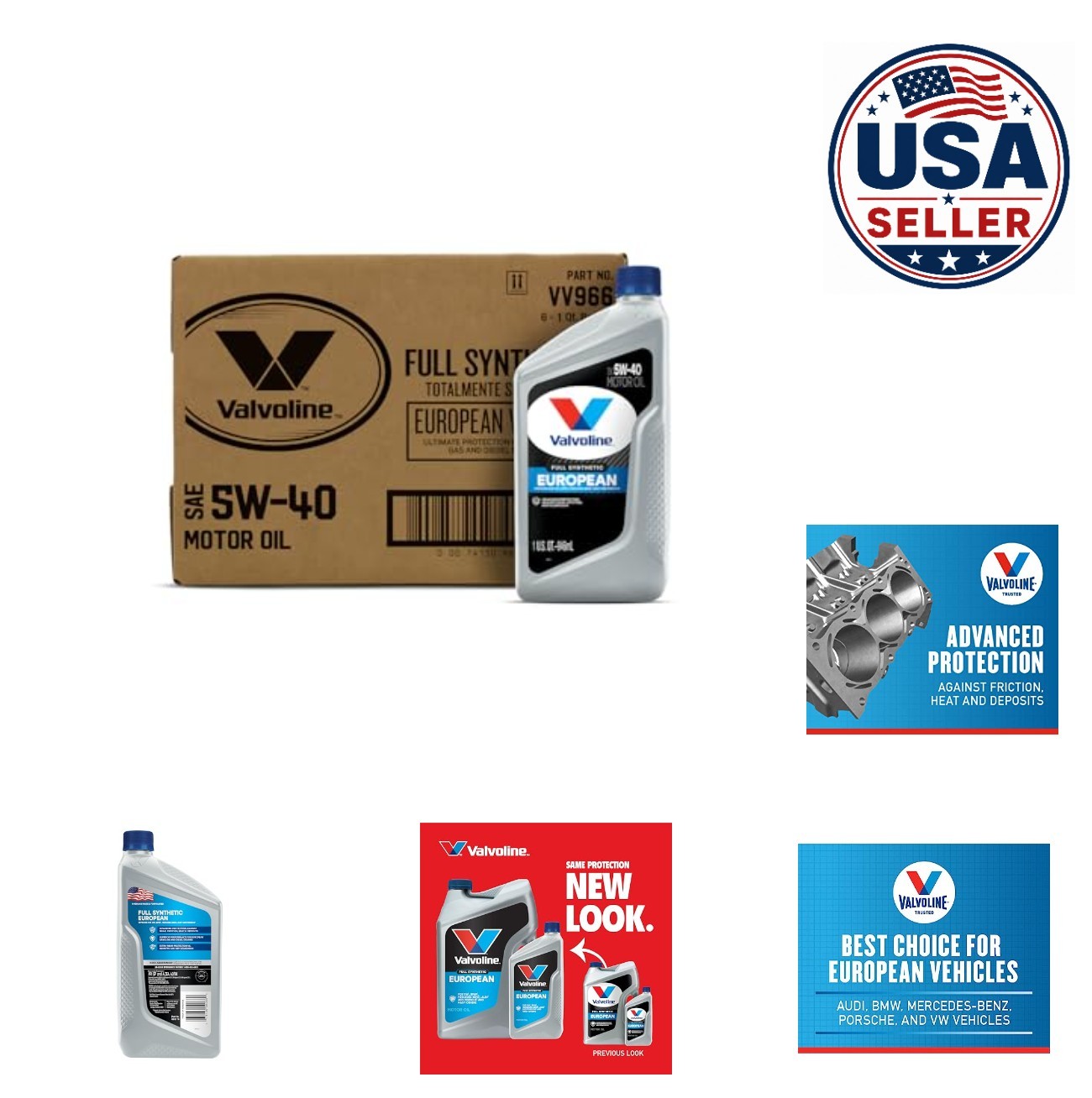 Synthetic Motor Oil 5W 40 6 Quart Full Synthetic For European Cars
