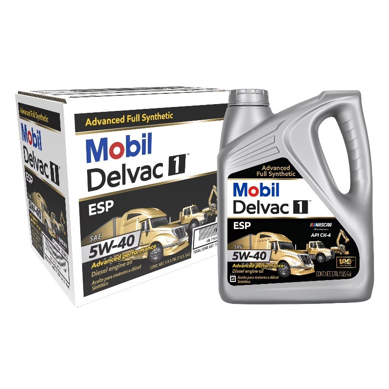 Mobil Delvac 1 ESP Full Synthetic Engine Oil 5W-40, 1 Gallon (Pack of 3)