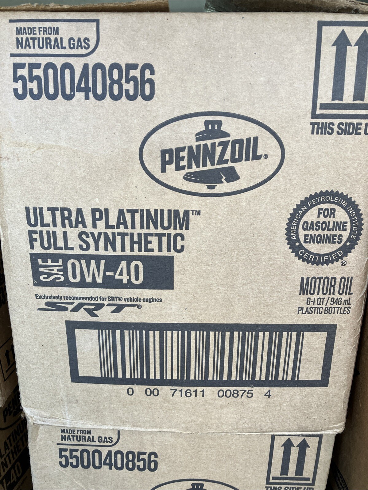 Pennzoil Ultra 0W40 Full Synthetic Motor Oil Case Of 6 SRT Engines