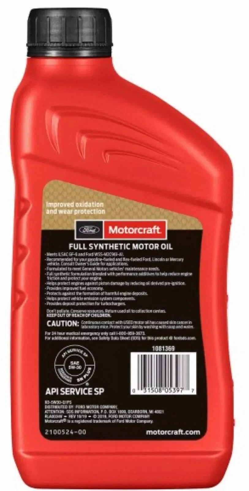 8 Quarts Engine Motor Oil OEM FORD MOTORCRAFT Full Synthetic SAE 5W-30