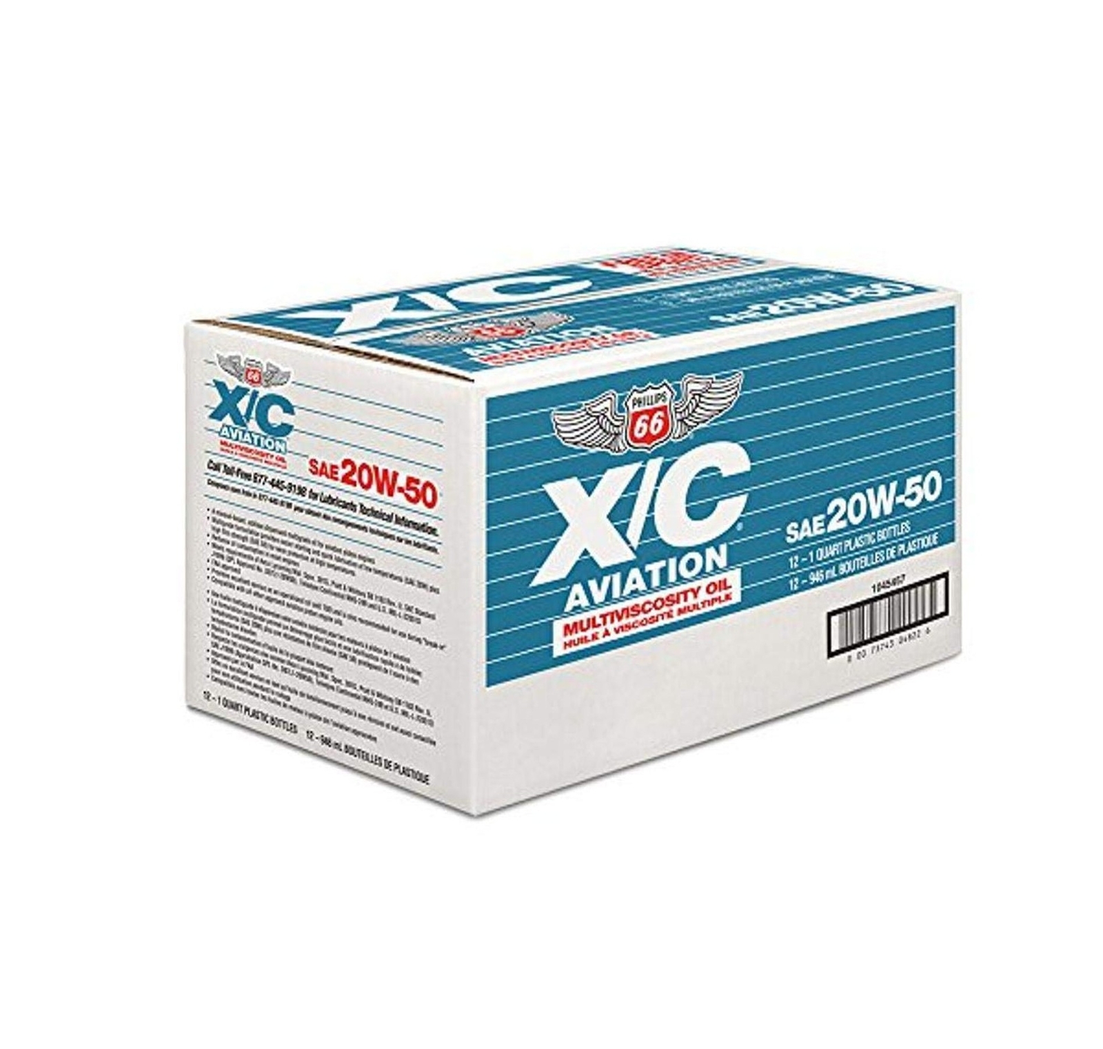 Phillips 66 20W50 X/C Aviation Oil 1 Quart, 32. Fluid Ounces, 12 Pack