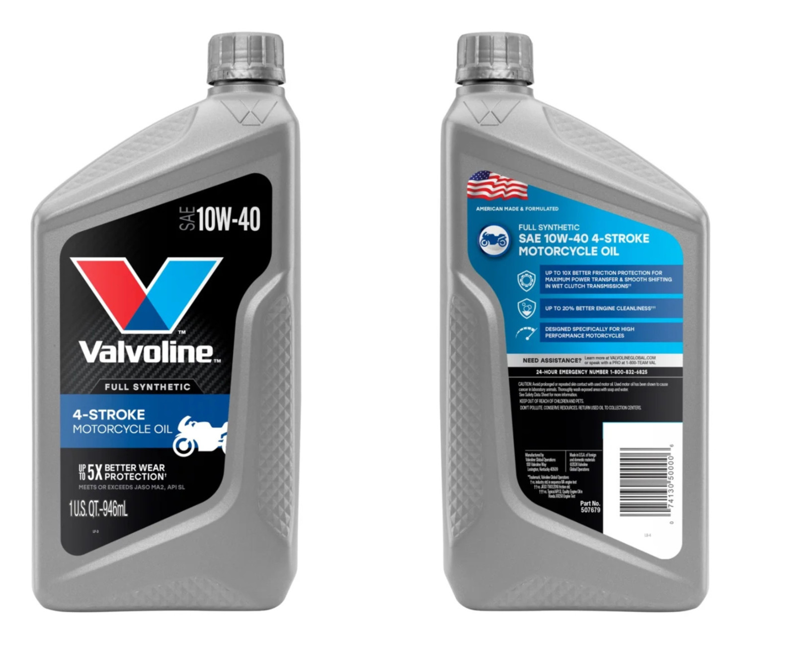 Valvoline 4-Stroke Motorcycle Full Synthetic 10W-40 Motor Oil 1 QT ( 3 PACK )
