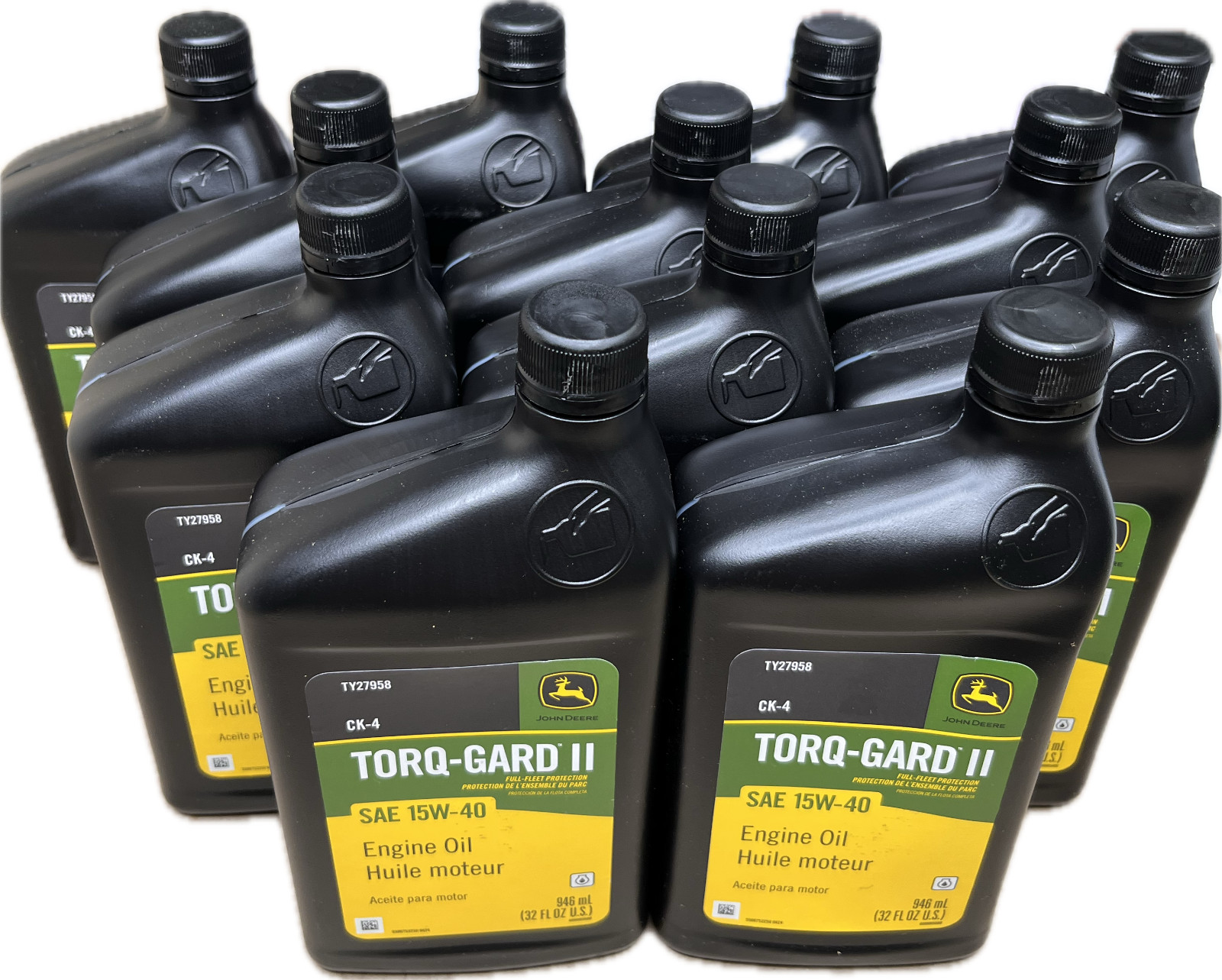 John Deere Engine Oil, Torq-Gard™ II, SAE 15W-40, API CK-4, 950 ml.TY27958x12q