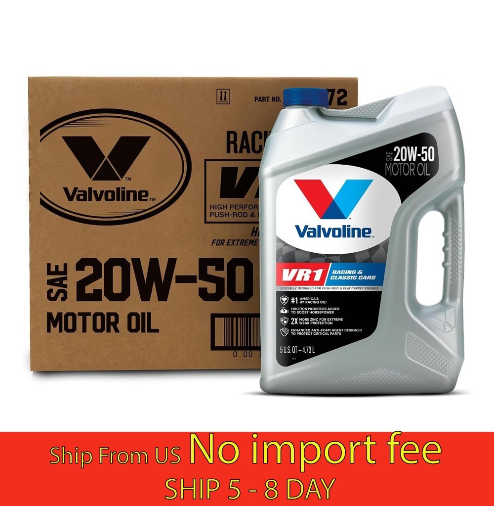 Valvoline VR1 Racing SAE 20W-50 Motor Oil 5 QT, Case of 3…(a19.5)