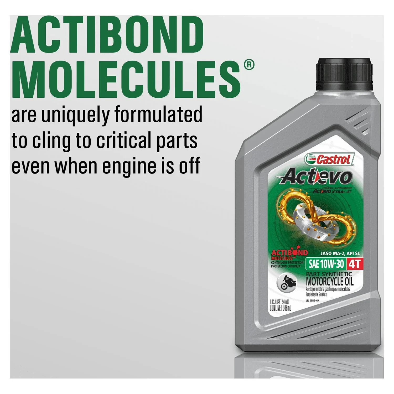 (3 pack) Castrol Actevo 4T 10W-40 Part Synthetic Motorcycle Oil, 1 Quart –