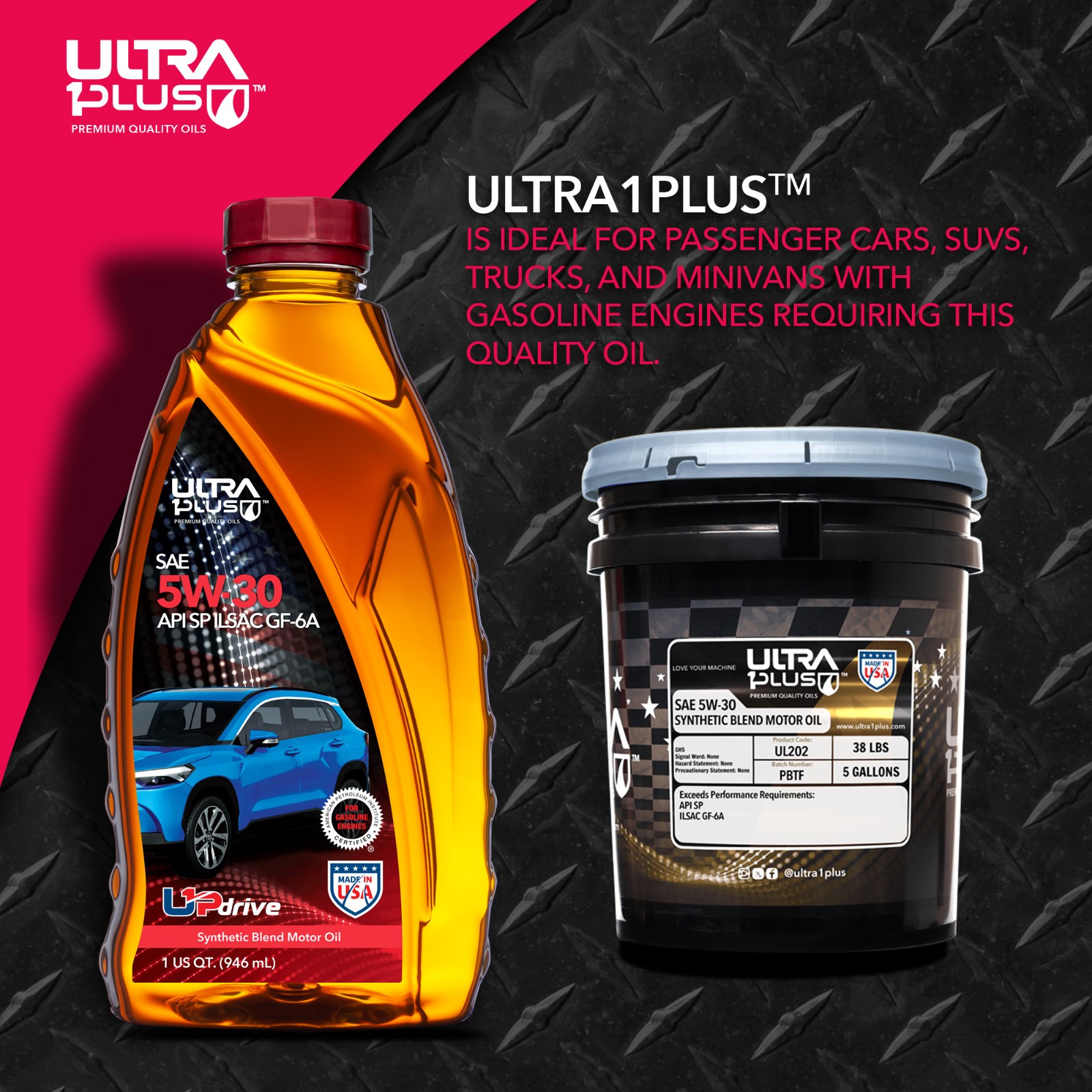 Ultra1Plus 5W-30 Synthetic Blend Motor Oil, API SP, ILSAC GF-6A (JUG – 5 QTS)