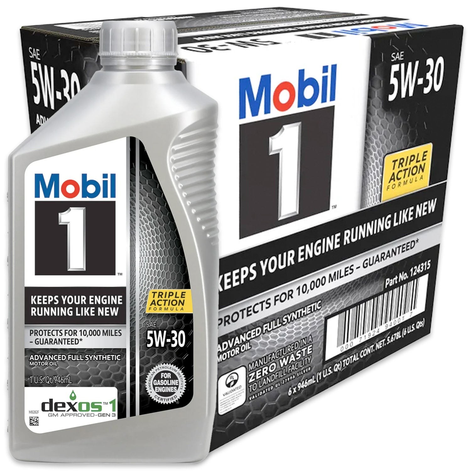 6 Pack Mobil 1 SAE 5W-30 Full Synthetic Motor Oil 1 QT