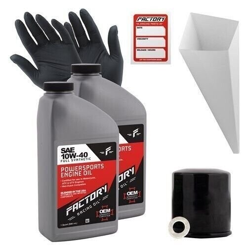Factory Racing Parts 10W40 2Qt Oil Change Kit For Kawasaki EX650 KLE650 Z650