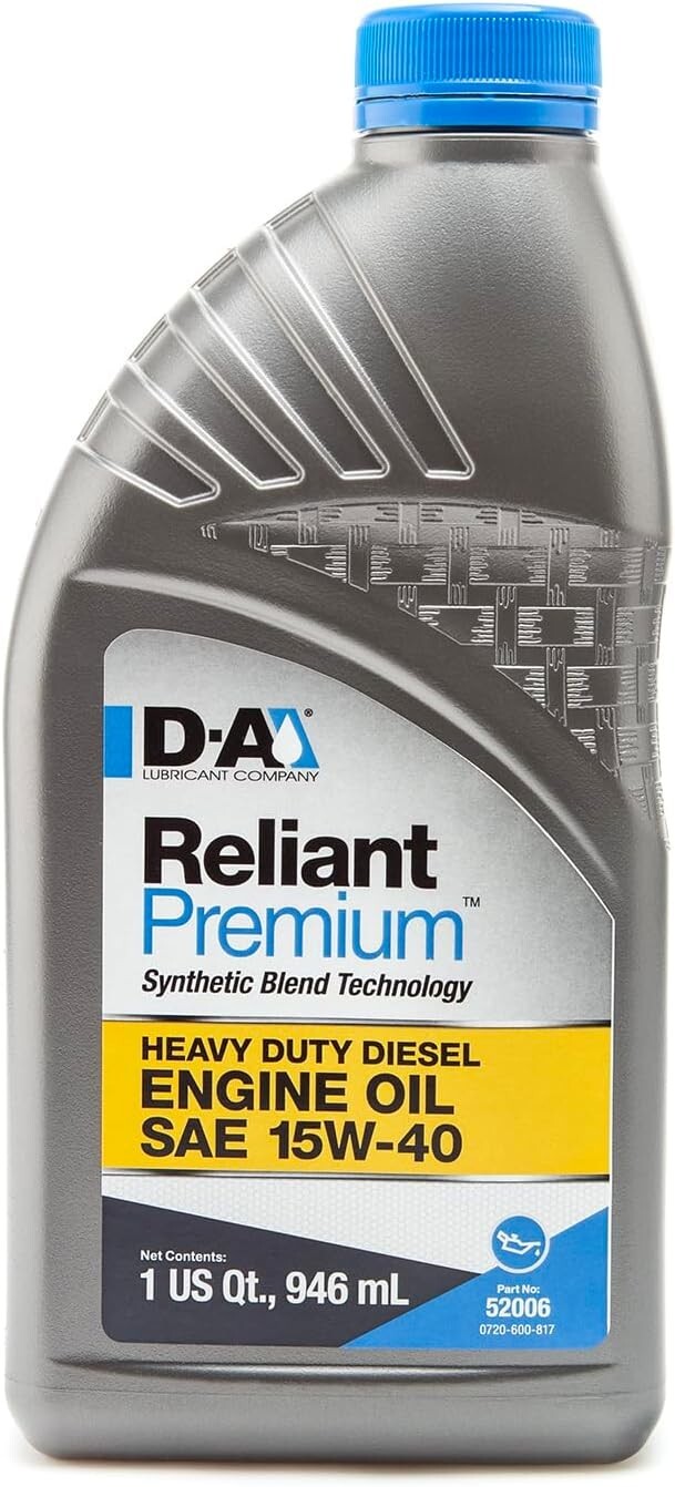 D-A Lubricant 52006, Reliant Premium Diesel Engine Oil SAE 15W-40, 1 Quart